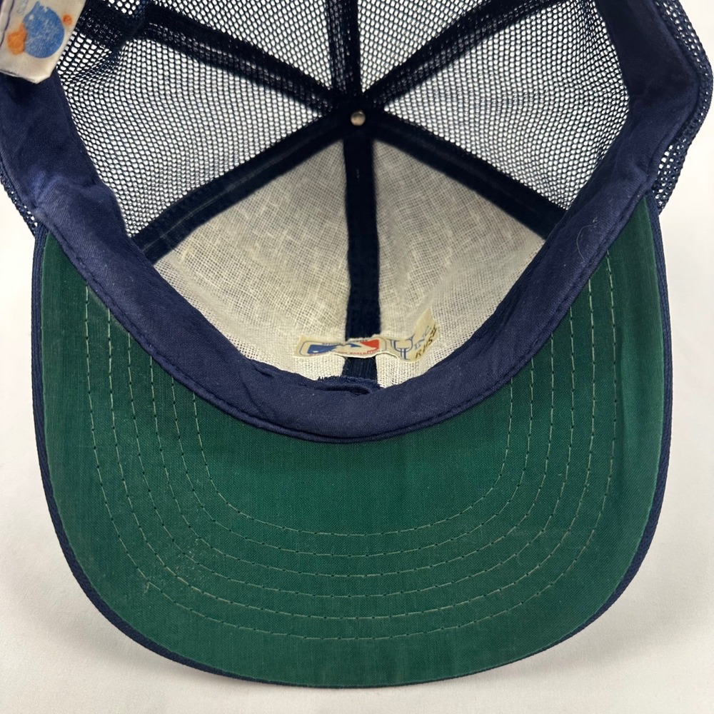 Vintage 90's Houston Astros Trucker Hat Men M/L Navy Blue Mesh Snapback UI Cap - Picture 7 of 12